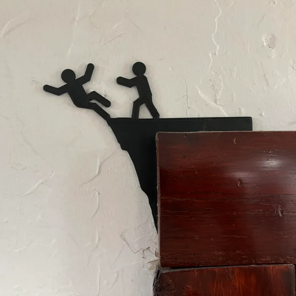Silhueta Divertida de Bonecos para decoração de Casa - Cena de Abismo para Decorar Batente de Porta