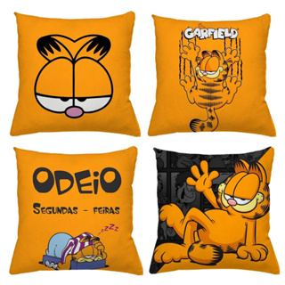 kit 4 capas almofadas personalizadas de luxo garfield 45x45 em Oferta na Shopee