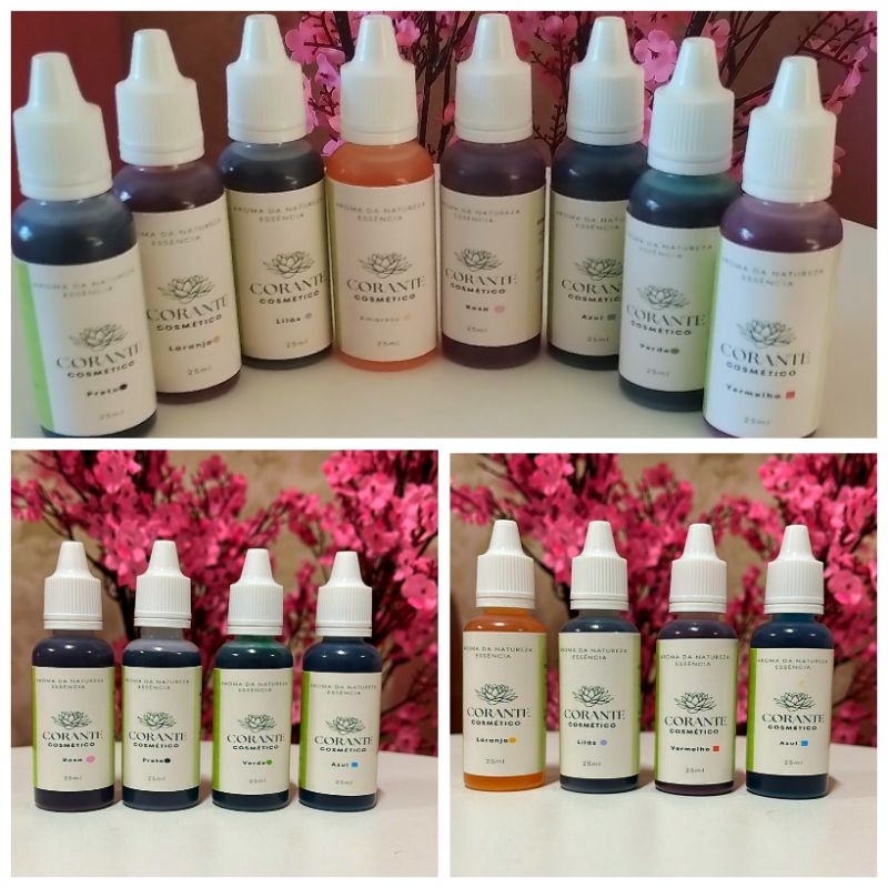 Kit de 8 Corantes Cosméticos - Criatividade e Versatilidade em Suas Mãos - 25ml cada -NÃO É INDICADO PARA VELAS -