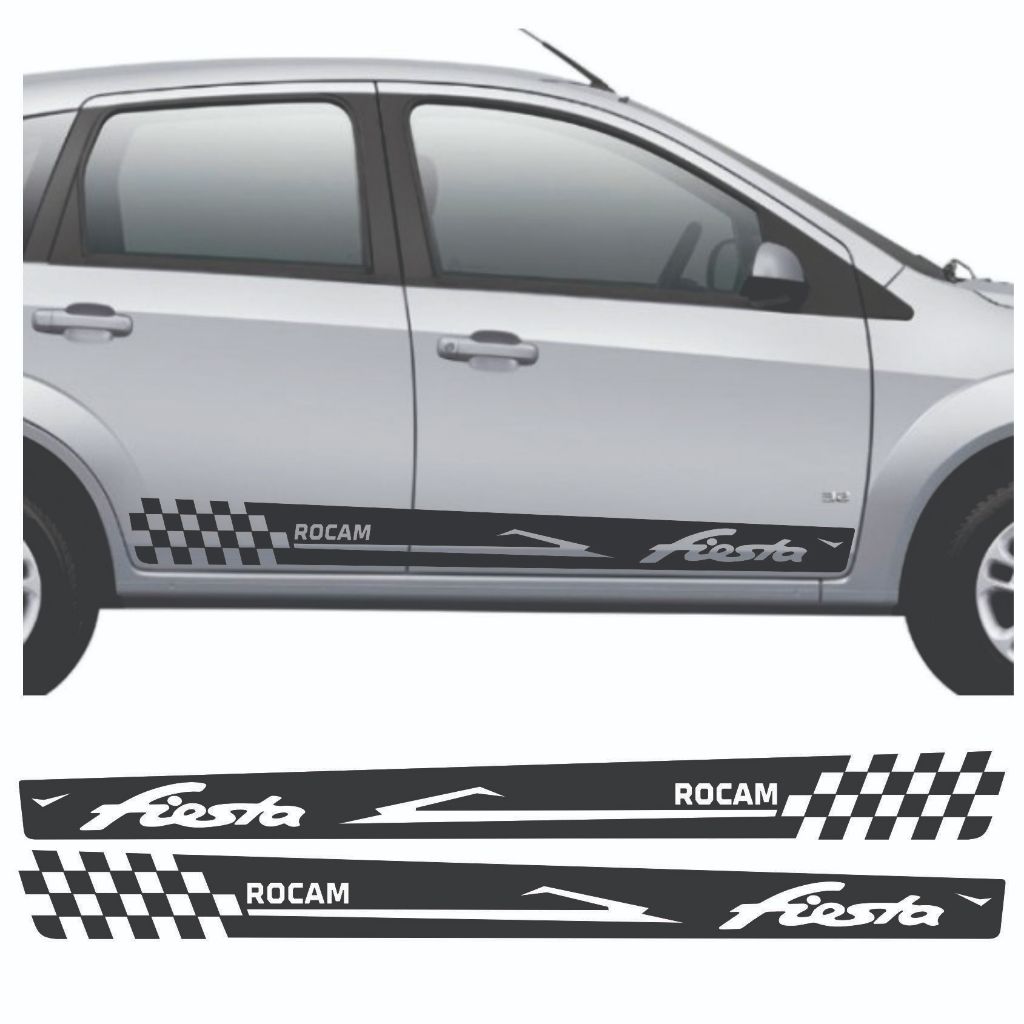 Adesivos Faixa Lateral Fiesta  2 e 4 Portas Serve Fiesta  Hatch ou Sedan