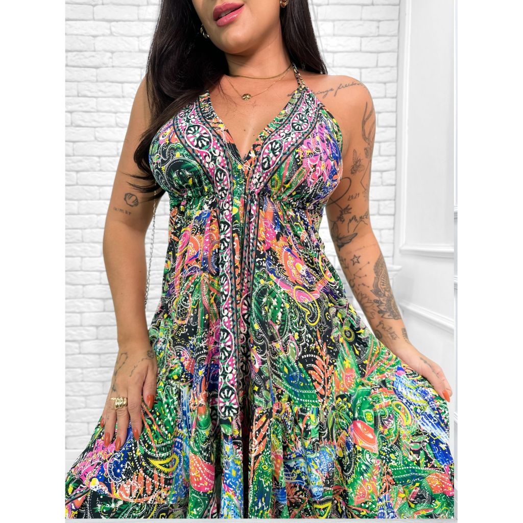 Vestido Curto de Alça Fina no Estilo Frente Unica em Oferta na Shopee