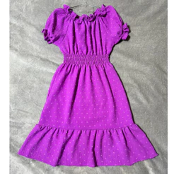 Vestido Infantil Camponesa Rodado Ciganinha Moda Evangélica Menina Azul Verde Juvenil Liso Duna Verde Roxo Rosa Vermelho