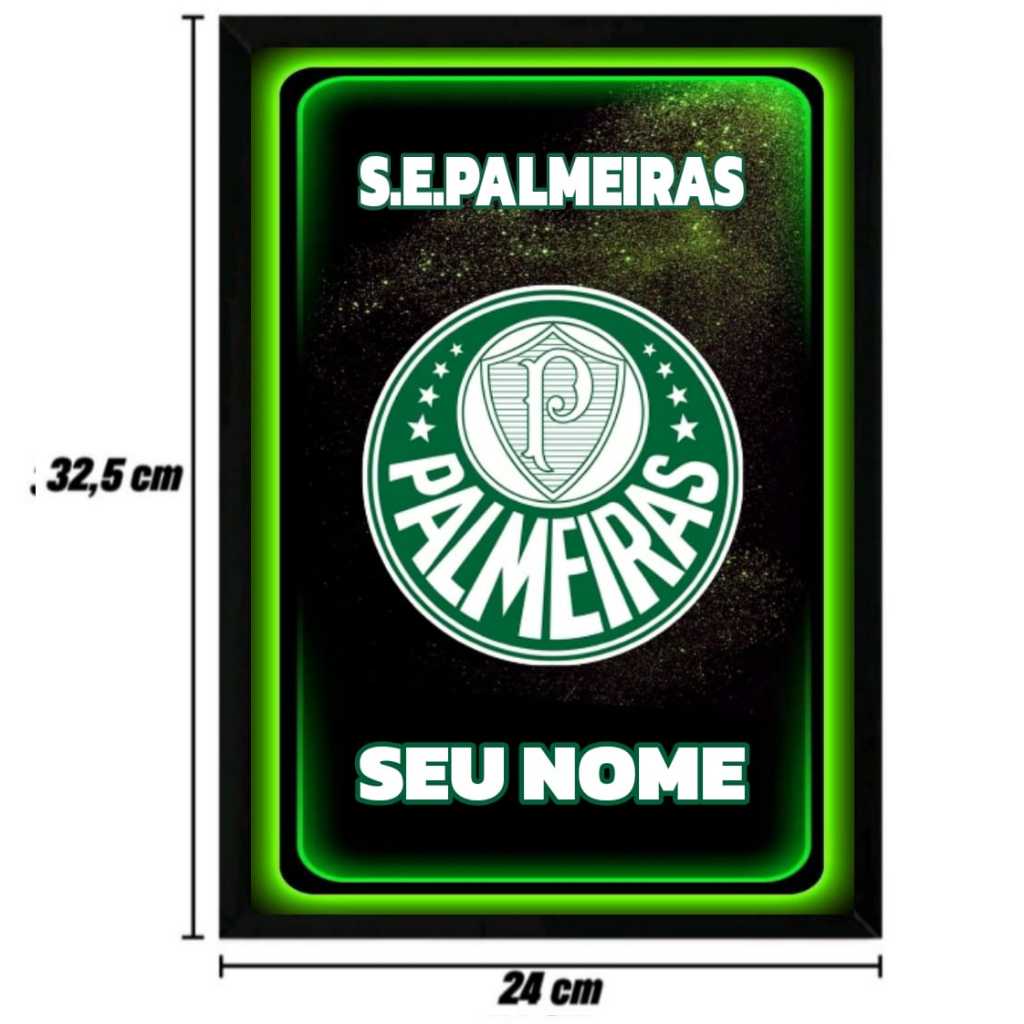 QUADRO DE PAREDE DO PALMEIRAS (SEU NOME) TAMANHO 32,5 X 24 CM  COM MOLDURA E ACETATO