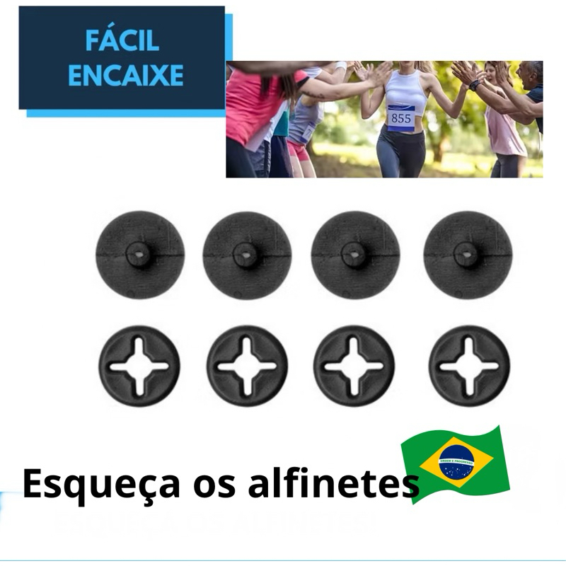 Conjunto com 04 Clip fixador Clips prendedor de Numeral corrida, Running, Ciclismo. em Oferta na Shopee