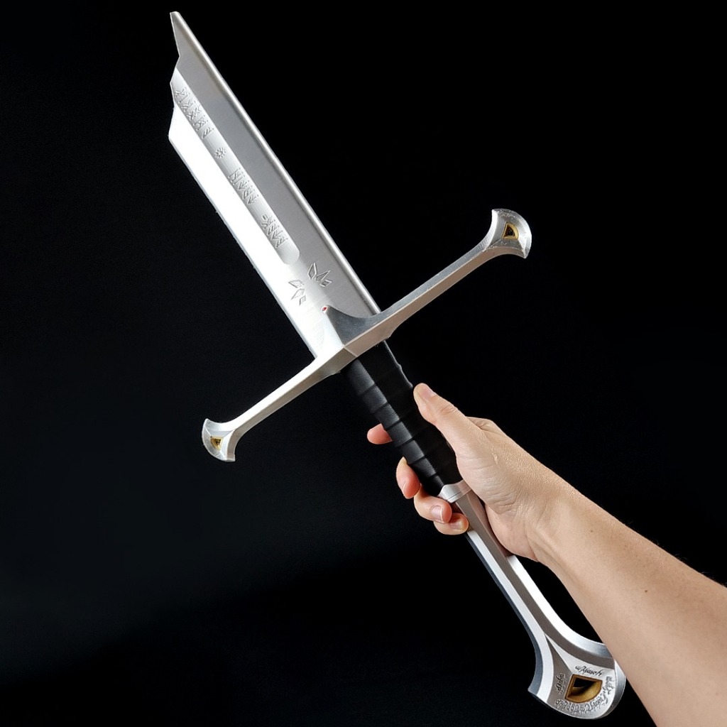 Réplica Decorativa Aragorn (Anduril / Narsil) - LOTR | Modelo Expansível, Impressão 3D, Não Cortante