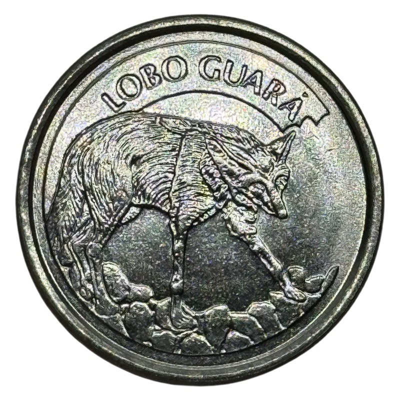 Moeda 100 cruzeiros reais Lobo Guará
