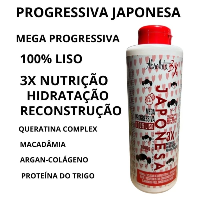 Escova Progressiva Japonesa 1 L Original Absoluta Liso Extremo