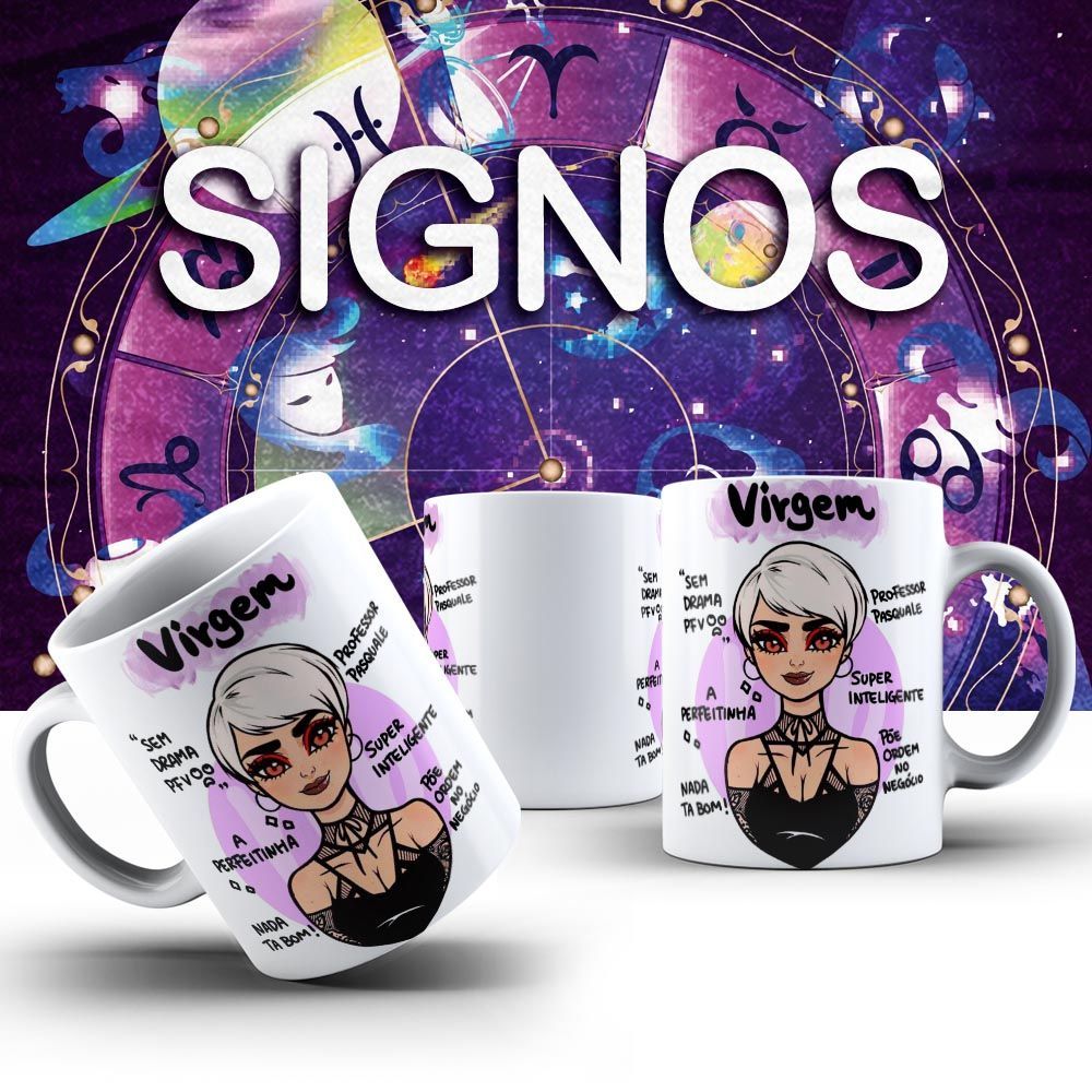 Imagem caneca personalizada de signos porcelana