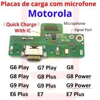Placa de Carga com Microfone Vários Modelos Moto E6S E6i E6 PLUS E7 E7 PLUS G6 PLAY G7 PLAY G7 POWER G8 PLAY G8 PLUS G8 POWER LITE G...