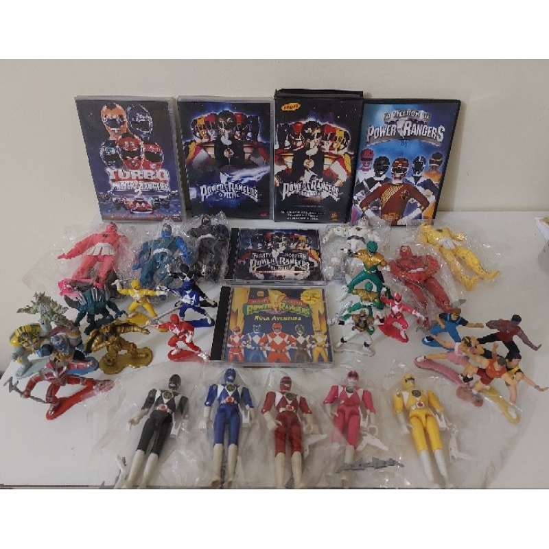 Boneco Power Rangers, CD, DVD,vhs , 1995, 1993, coleção original Bandai.