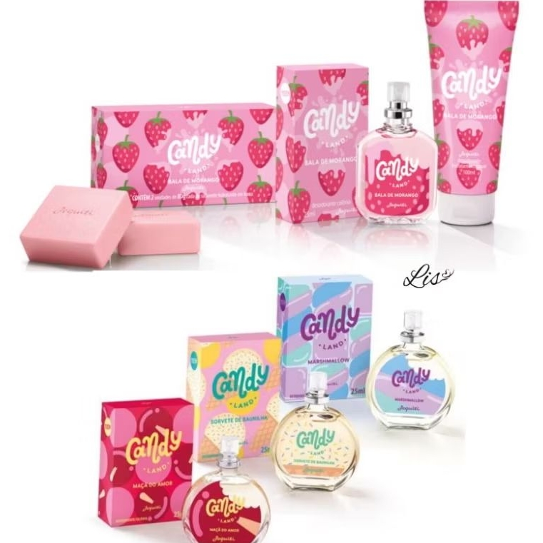 Candy Land Desodorante Colônia Jequiti 25 ml Miniatura ou Kit Candy Land Bala De Morango