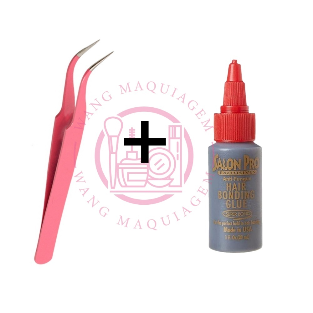 Conjunto Pinça Extensão De Cílios + Cola Salon Pro 30ml Profissional Para Extensão de Cílios em Oferta na Shopee