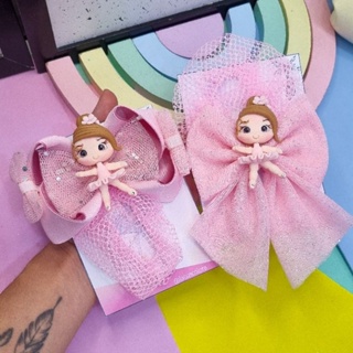 Laço Bailarina infantil com Redinha para coque em Oferta na Shopee