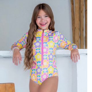 Maiô manga longa infantil juvenil estampado em Oferta na Shopee