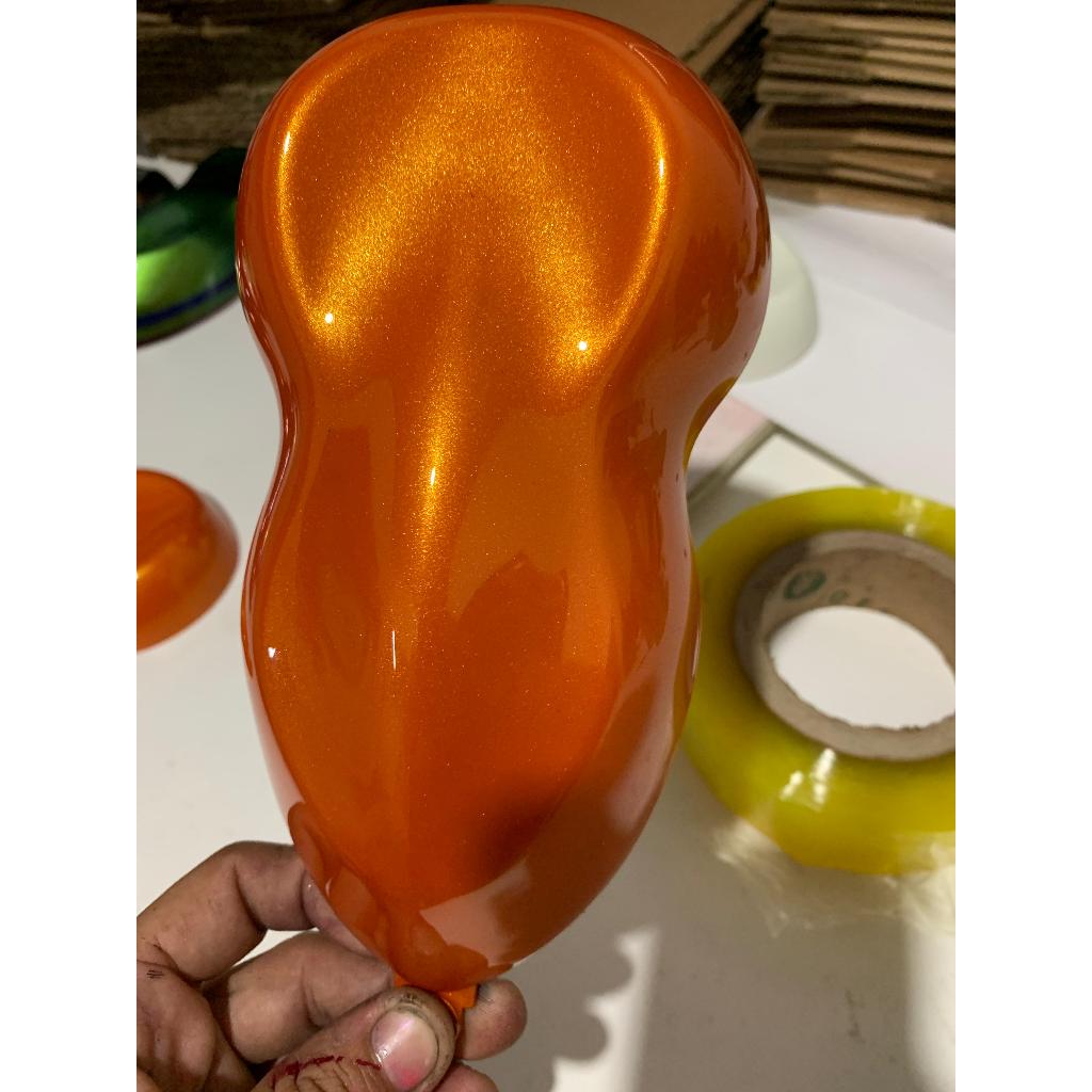 Tinta automotiva base poliester laranja ouro brilhante em Oferta na Shopee