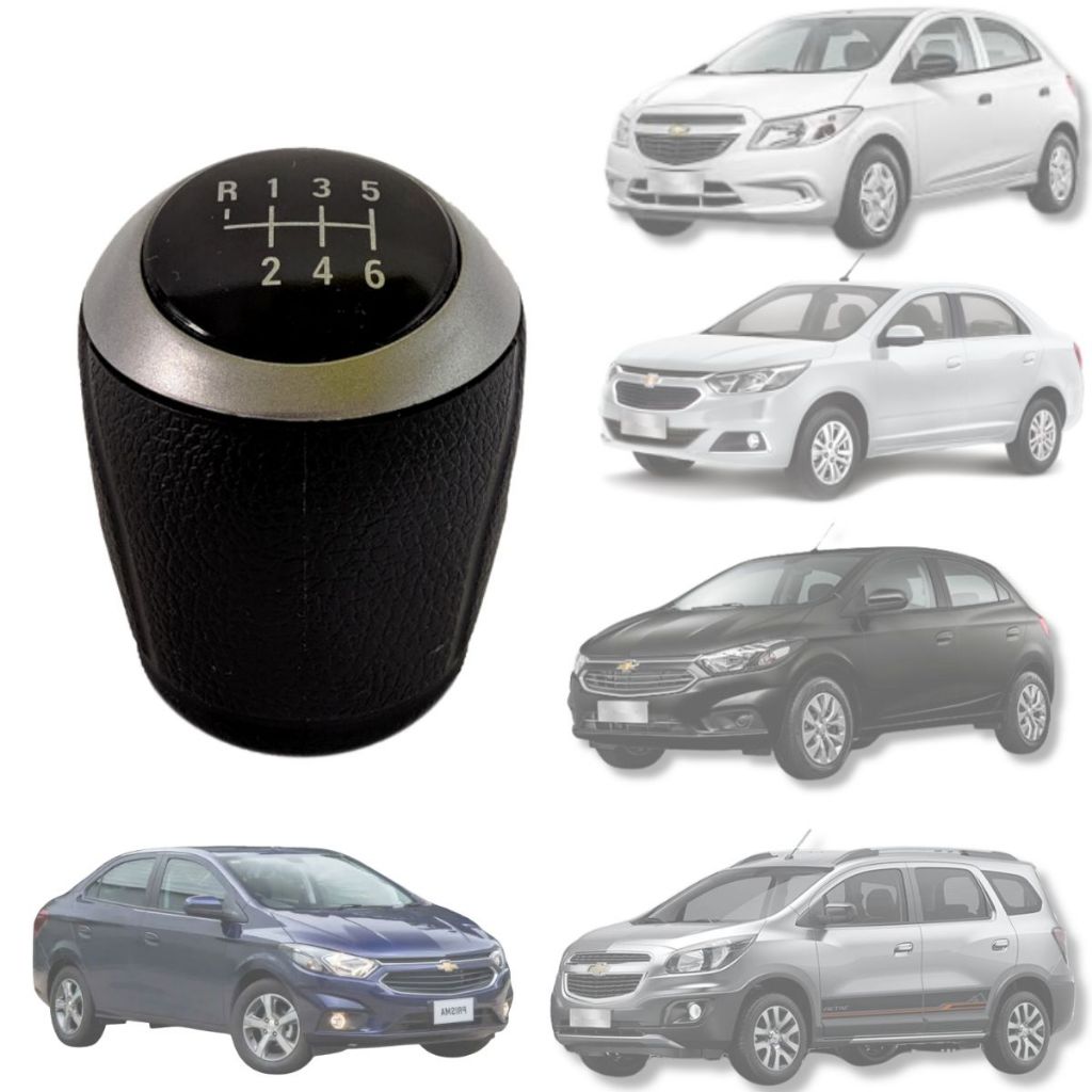 Bola de Cambio Manopla JOY COBALT SPIN 16/20 e ONIX PRISMA 16/19 – 6 marchas - Aro Preto ARO GRAFITE em Oferta na Shopee