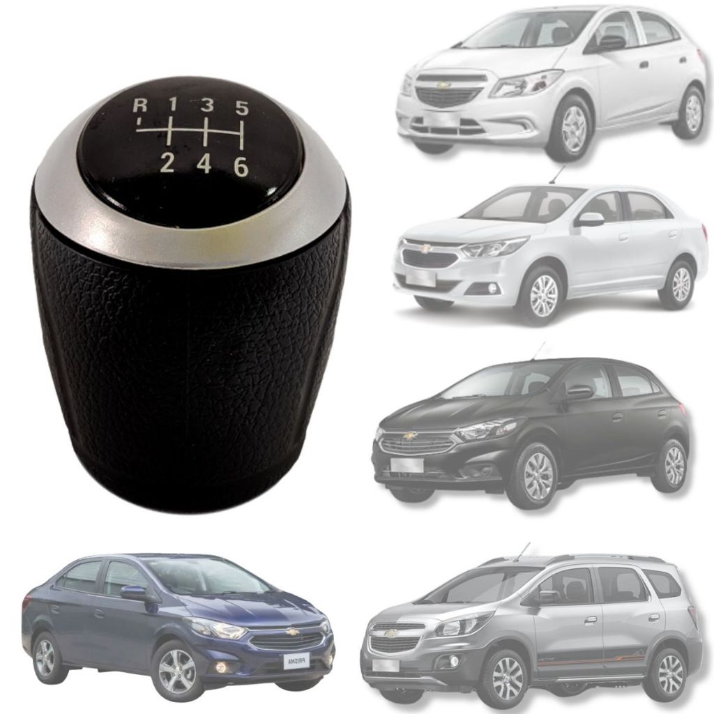 Bola de Cambio Manopla JOY COBALT SPIN 16/20 e ONIX PRISMA 16/19 – 6 marchas - Aro Preto ARO CROMADO em Oferta na Shopee