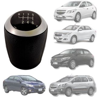 Bola de Cambio Manopla JOY COBALT SPIN 16/20 e ONIX PRISMA 16/19 – 6 marchas - Aro Preto ARO CROMADO em Oferta na Shopee