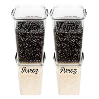 Potes Herméticos Plástico Transparente 1.450 Litros Tampa com Trava para Mantimentos Dispensa 4 Un em Oferta na Shopee