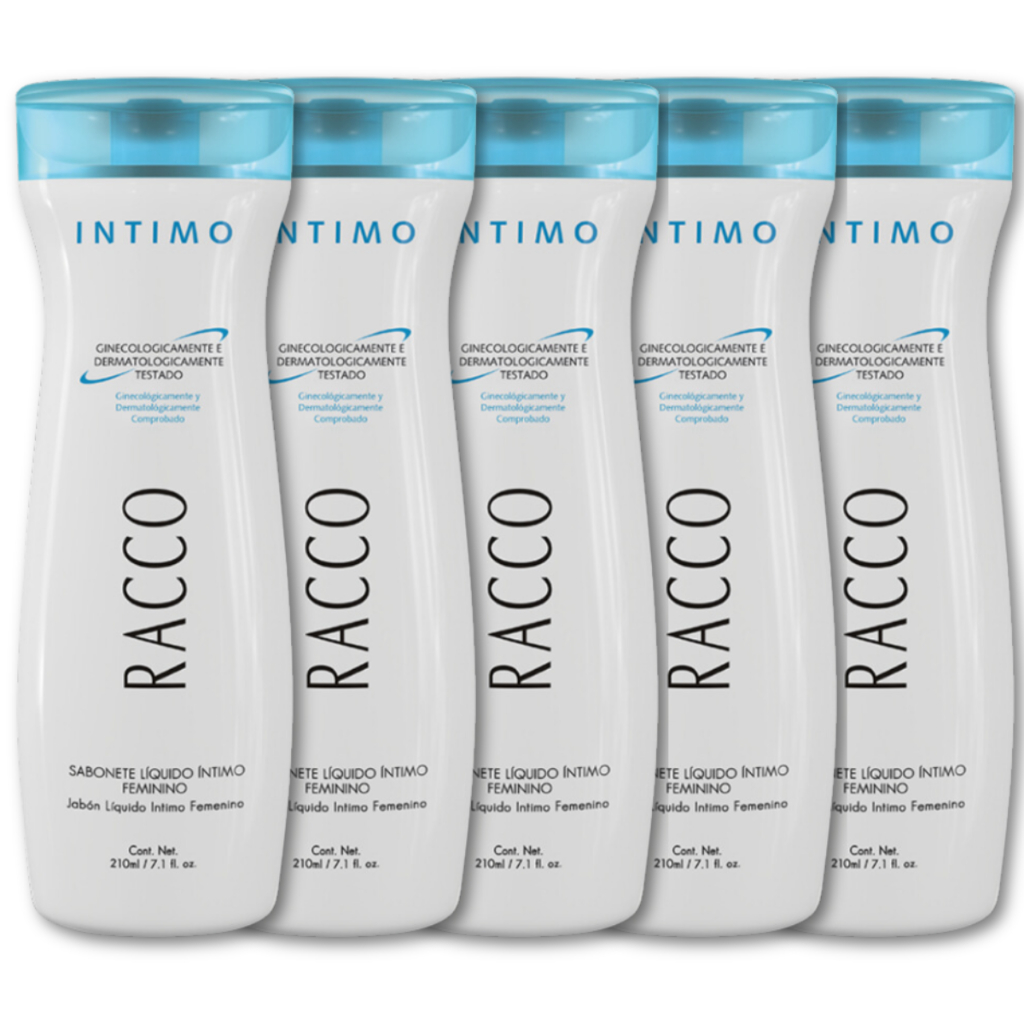 Kit 5 Sabonete Intimo Racco Liquido Higiene Intima Feminina Masculina Pessoal Feminino Íntimo