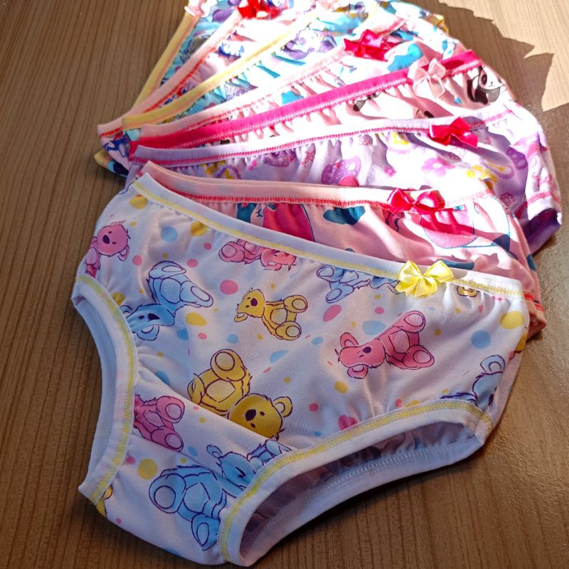 10 Calcinhas Infantil Menininha  Estampada Com Lacinhos Com Forro 100% Algodão em Oferta na Shopee