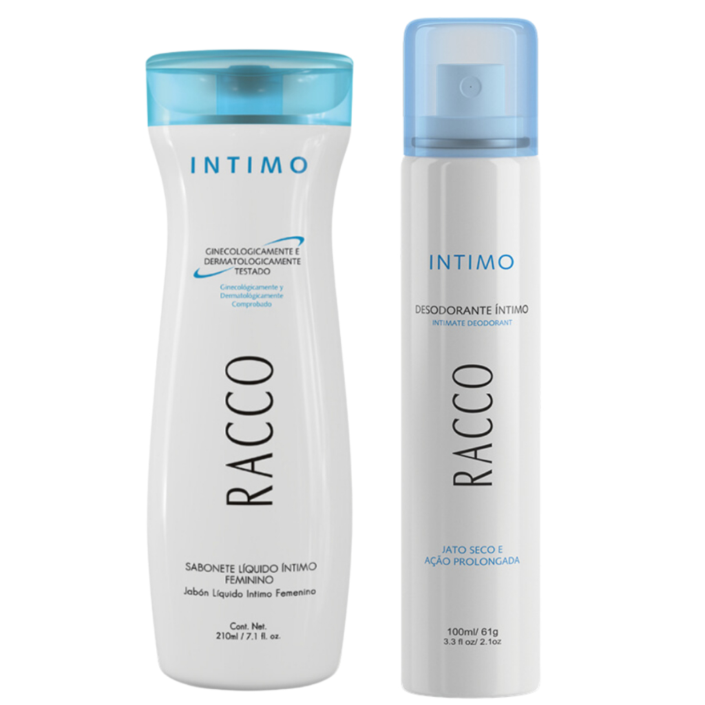 Kit Desodorante Jato Seco + Sabonete Íntimo Higiene Íntima Liquido Racco Ginecologico Original