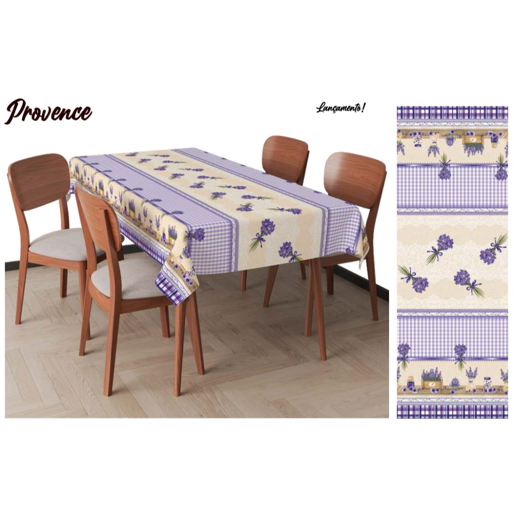 Toalha de Mesa Térmica em Plástico  6 Cadeiras - Dimensões de 2,10m x 1,40m