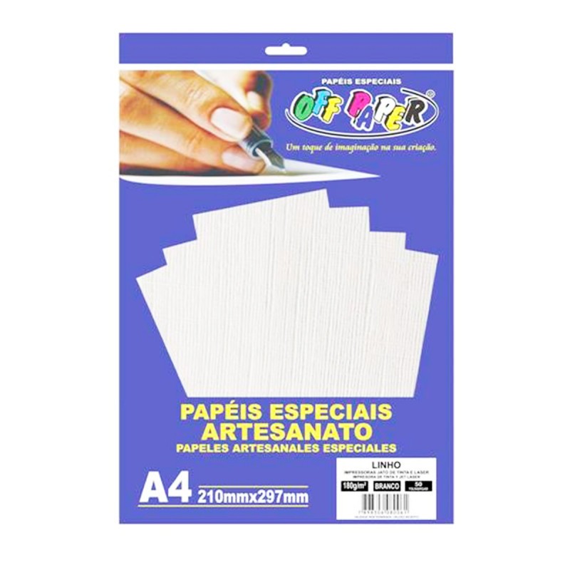 Papel Especial Artesanato A4 Linho 180/m² Off Paper 50 Folhas em Oferta na Shopee