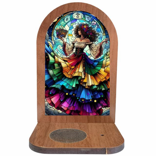 Altar Congá Cigana Sete Saias em MDF - Arte Estilo Vitral