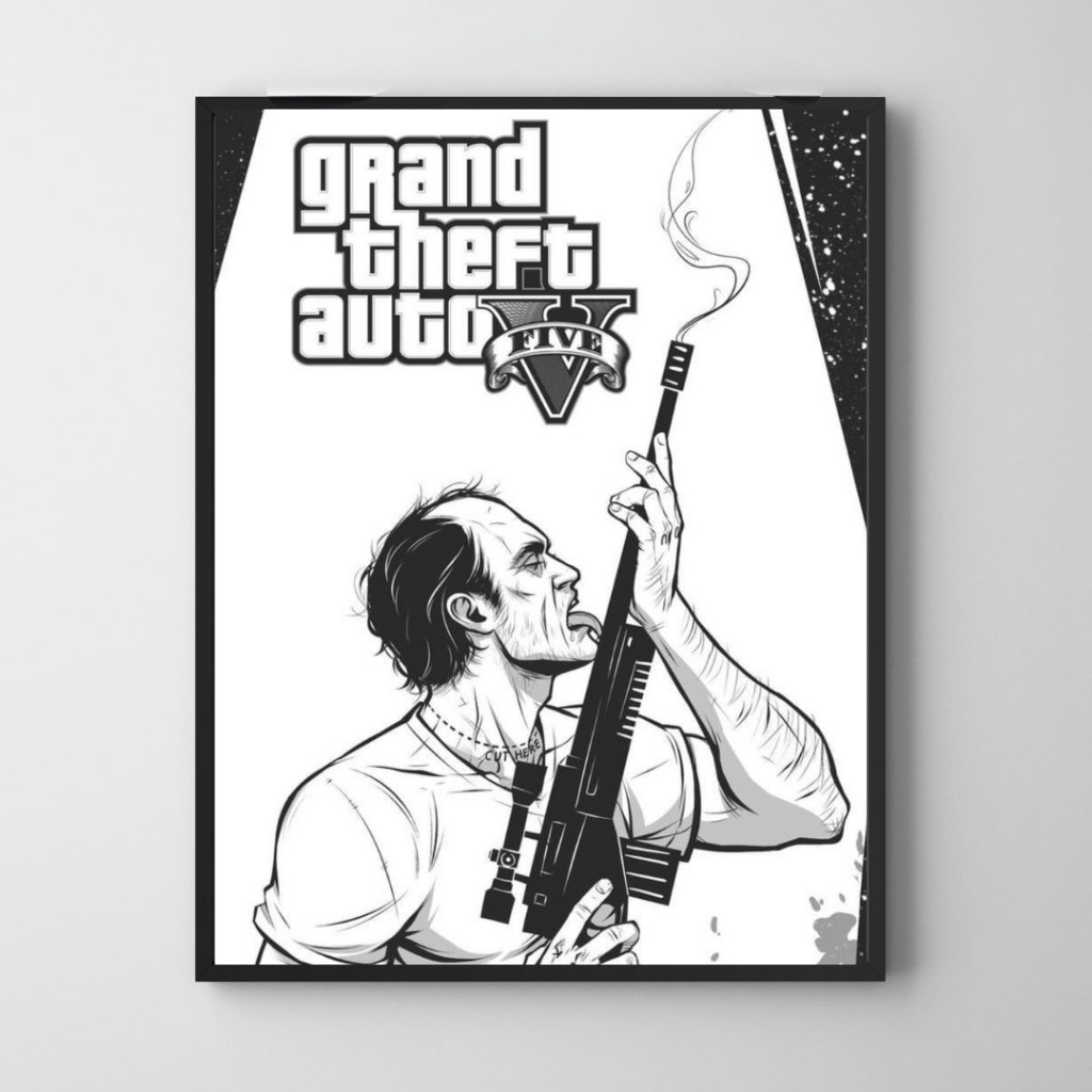 Placa decorativa - Trevor Philips - GTA 5 - Grand Theft Auto V - Jogo - Quadro decorativo - Rockstar - decoração