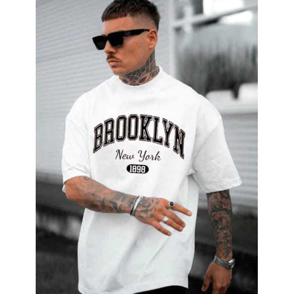 Camiseta Masculina Streetwear BROOKLYN  NEW YORK 100% Algodão Lançamento