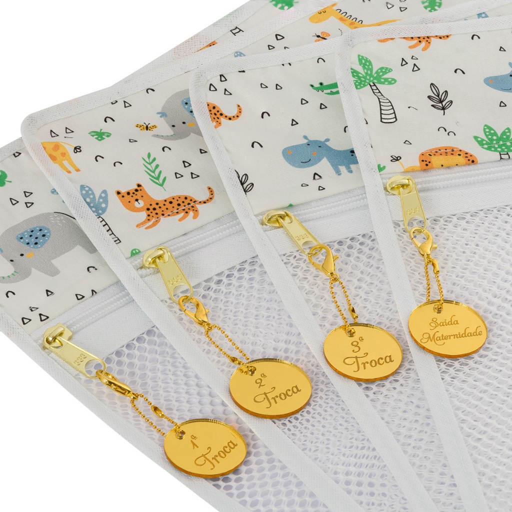 MRP KIDS Saquinho Maternidade Organizador Kit Com 4 Unidades e  Mais 4 Lindos Chaveiros Com Tag em Oferta na Shopee