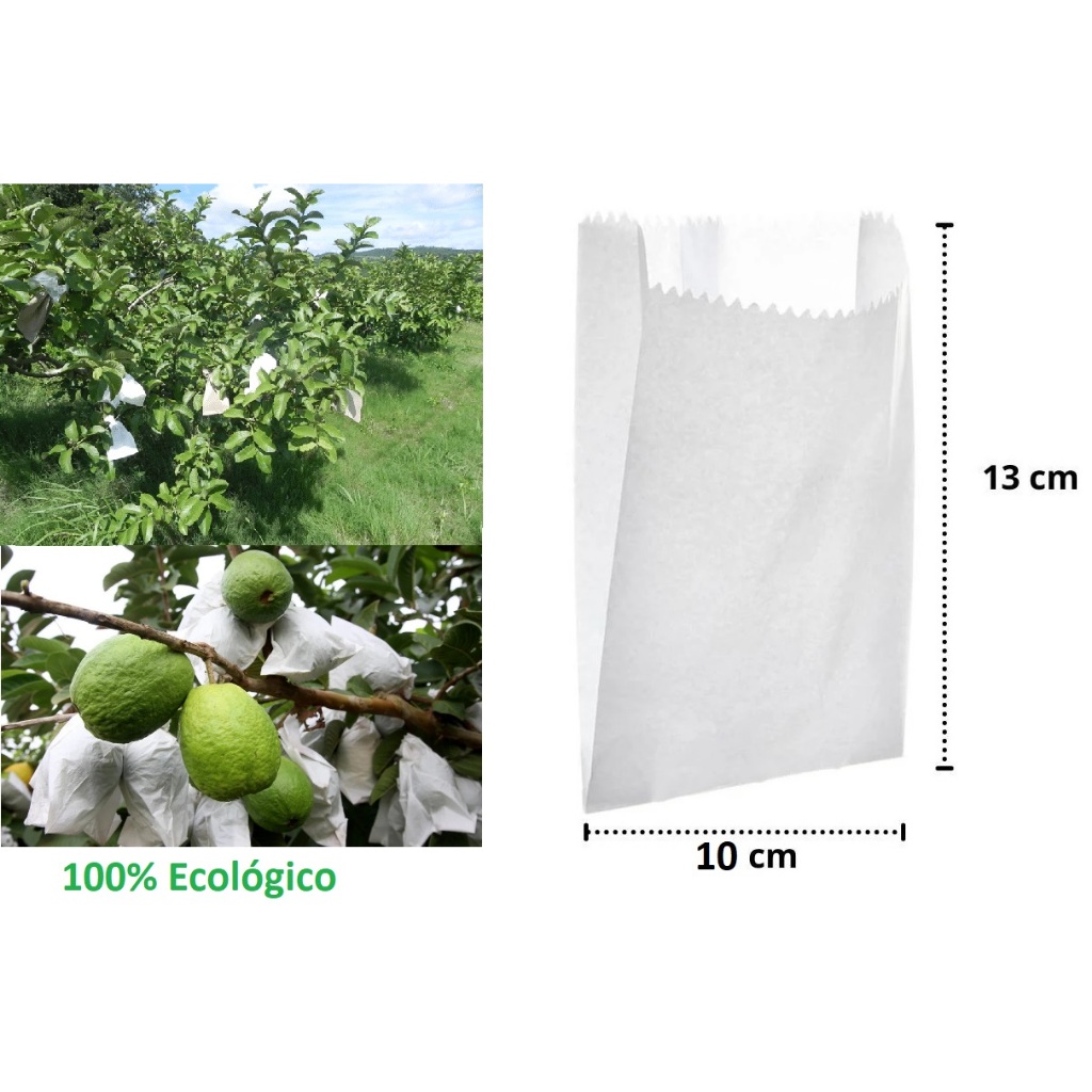 Sacos De Celulose Para  Proteção De Frutas 13 X 10cm Goiaba, Ameixa, Tomate, Manga, Pêssego