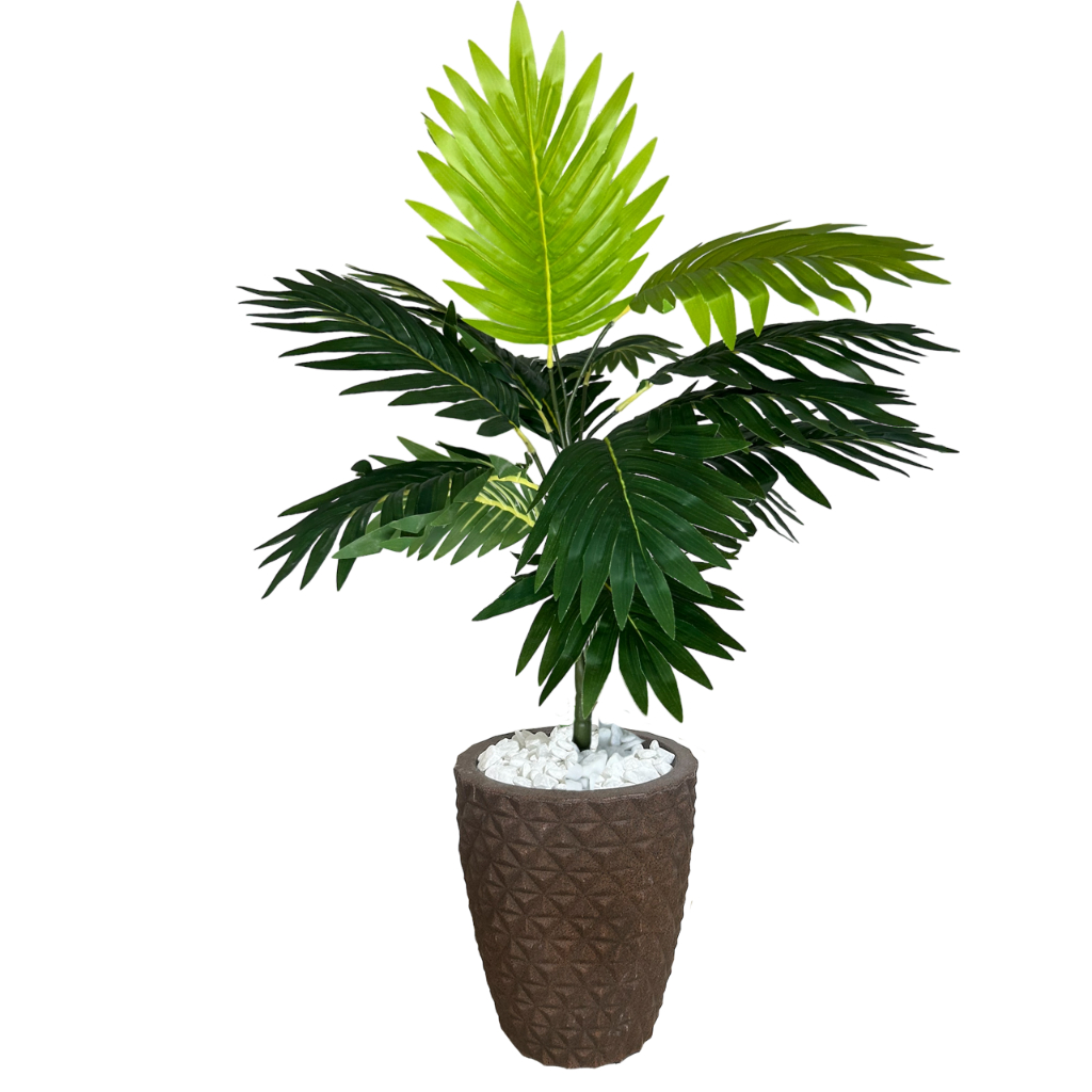 Planta Artificial Palmeira Arranjo Coqueiro + Vaso Grande Polietileno Decorativo Enfeite Sala Casa