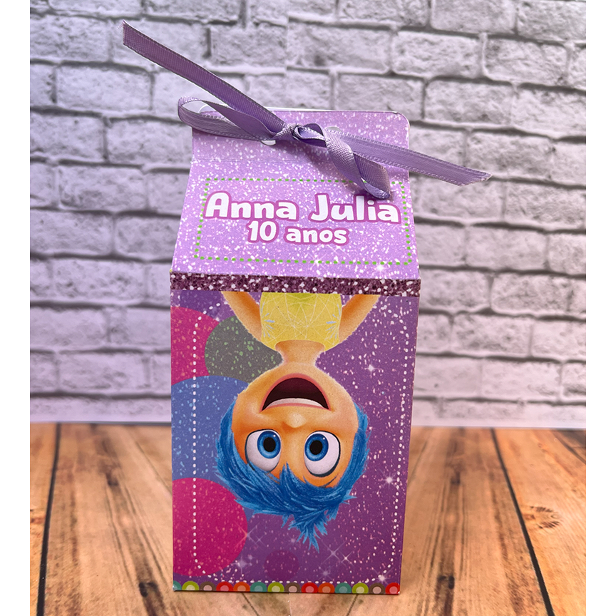 20 Caixinhas Milk Personalizada Divertidamente Com Nome  Festas Personalizados Divertida Mente em Oferta na Shopee