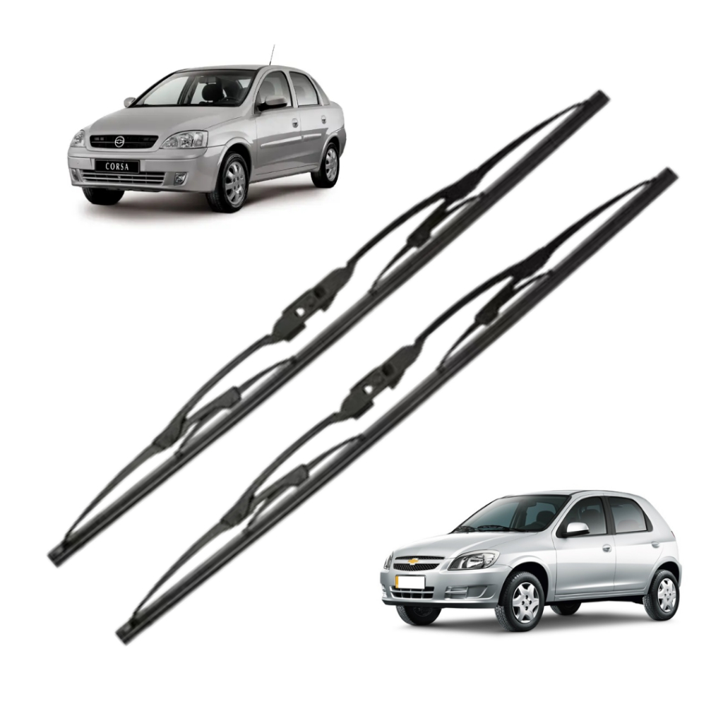 Par Palheta Limpador Parabrisa de Ferro Chevrolet Celta Corsa Prisma em Oferta na Shopee