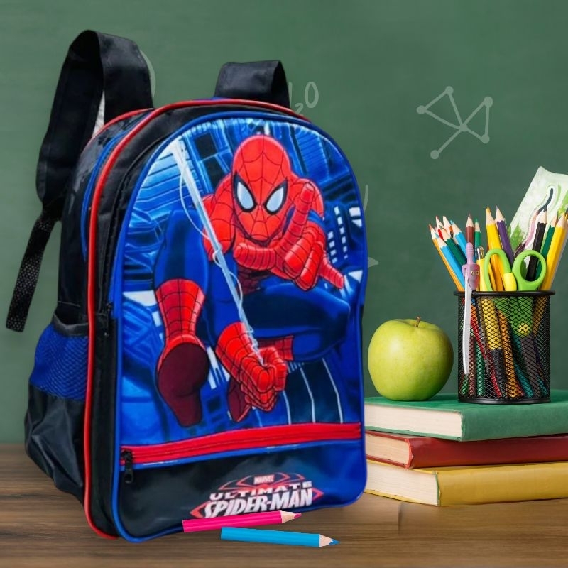 Mochila juvenil grande costas Homen Aranha em Oferta na Shopee