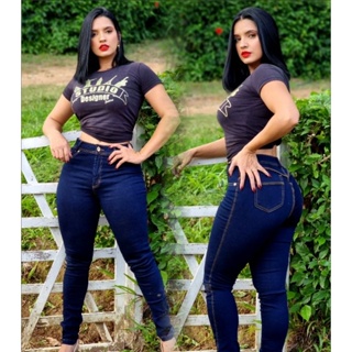 calca studio jeans premium carbobo c lycra super strech empina bum bum em Oferta na Shopee