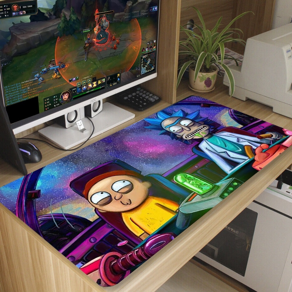 Mouse pad RICK MORT gamer Antiderrapante Grande diversas estampas 70x35 cm em Oferta na Shopee