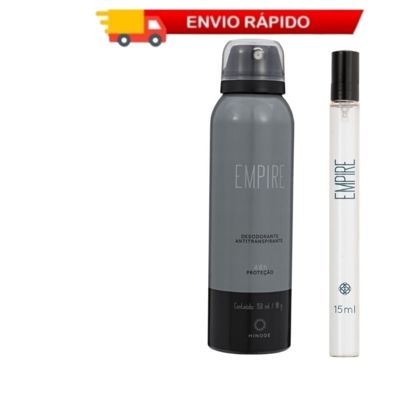 Kit Empire Hinode - Desodorante Antitranspirante Aerosol E Perfume Pocket 15ml Deo Colônia