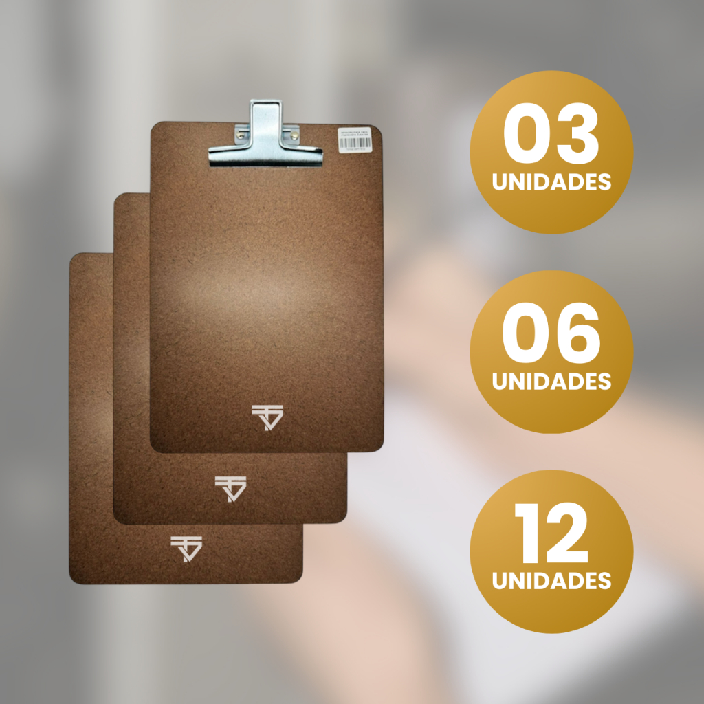 KIT PROMOCIONAL Prancheta de Madeira Eucatex A4 Ofício Com Prendedor de Metal 33cm x 23cm em Oferta na Shopee