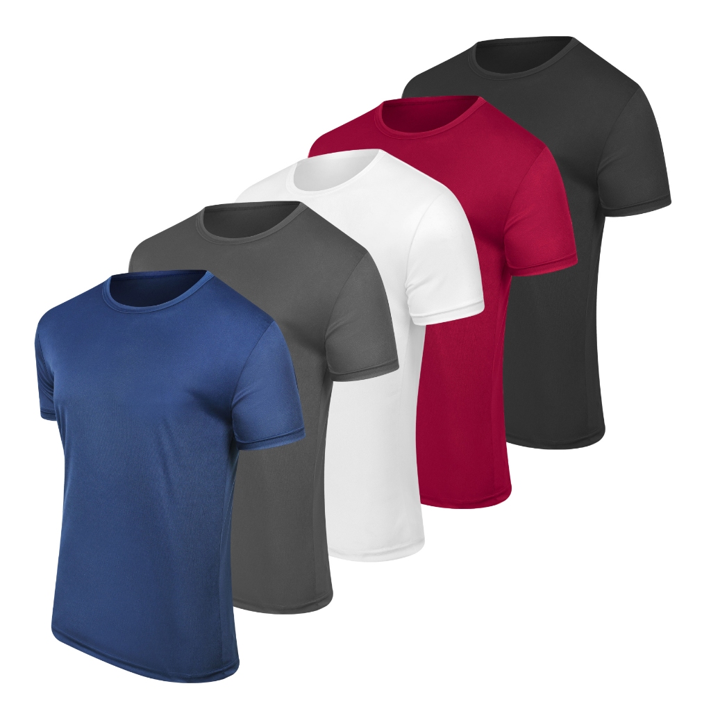 Kit 5 Camisetas Dryfit Masculina Casual Treino Academia Caminhada Esportes Anti Suor