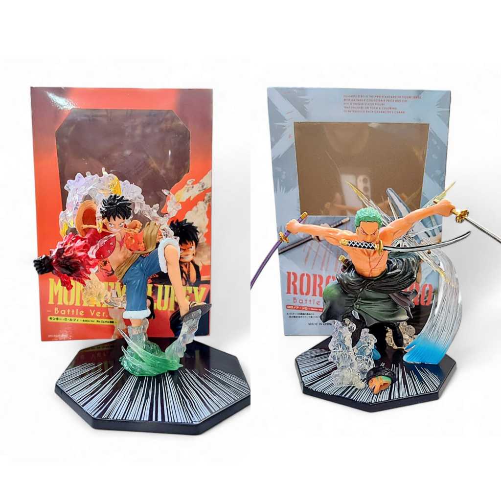 Bonecos Luffy Zoro One Piece 16cm Action Figures pvc c/ caixa.