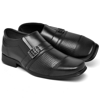 Sapato Social Masculino Preto Fosco com Detalhe em Metal Super Confortavel Dia a Dia em Oferta na Shopee