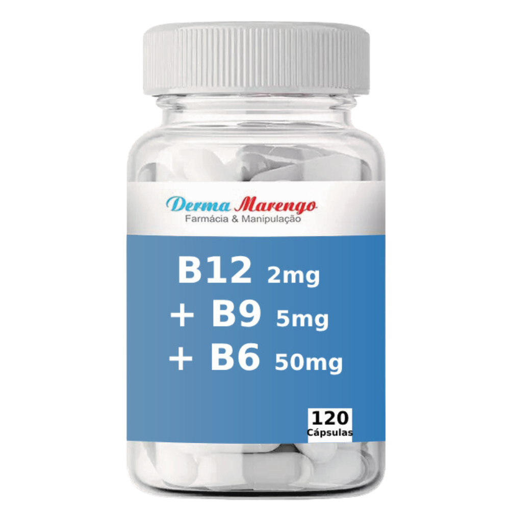 Complexo B Vit B12 (Metilcobalamima) + Vit B6 (Piridoxal Fosfato)  + Vit B9 (Metilfolato) Composto Forma Ativa
