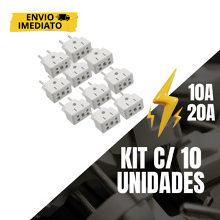 Kit Adaptador de Tomada Benjamin 10A/20A Pino Bob Esponja 10 unidades em Oferta na Shopee