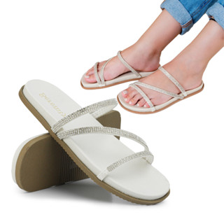 Sandálias Rasteirinha Feminina Papete Brilhante Conforto SF Outlet