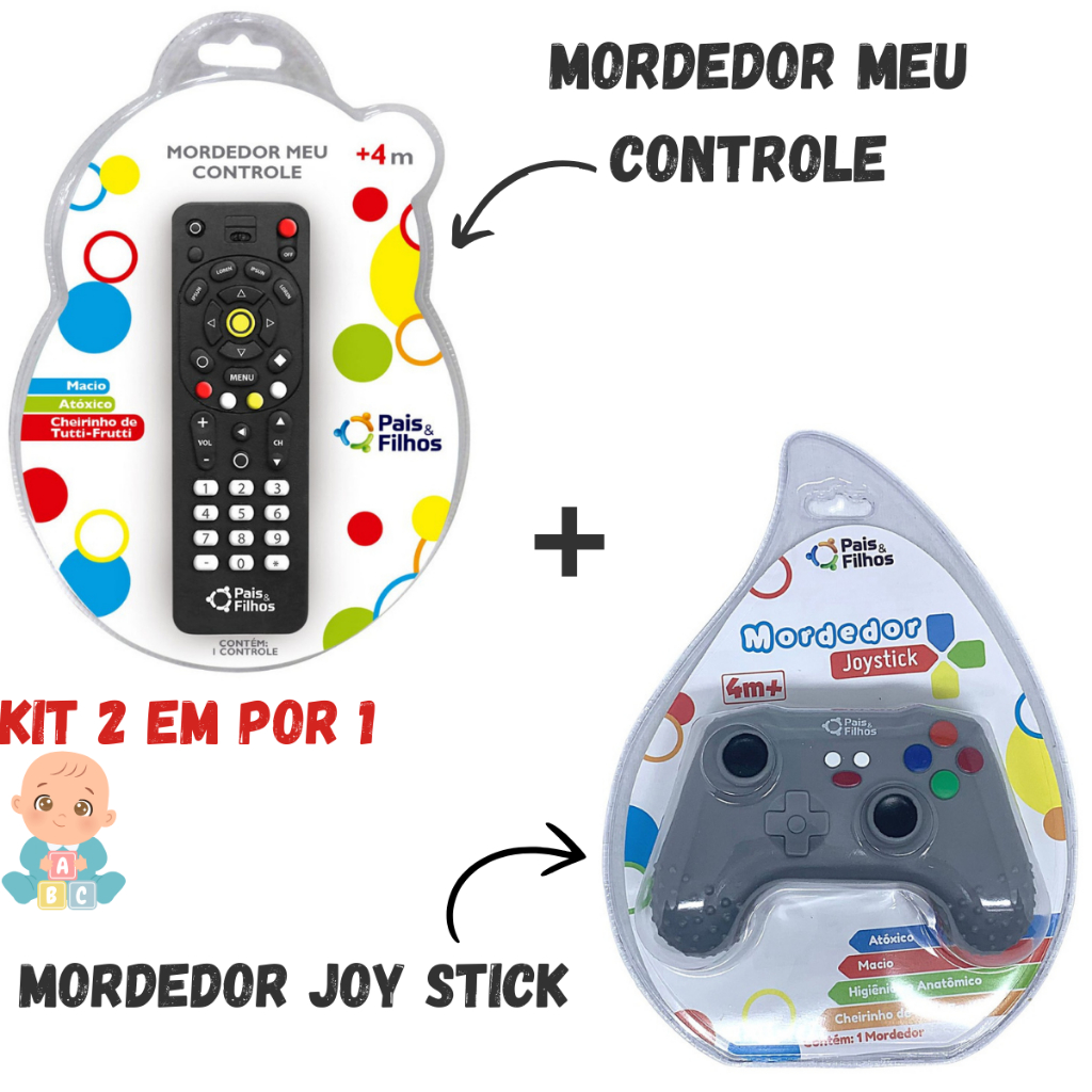 Kit Mordedor Meu Controle e Mordedor Joystick de Silicone Sensorial e Macio Para Bebe em Oferta na Shopee