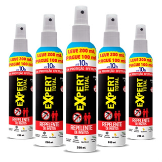 Kit 5 Repelentes De Insetos Expert Total 10h Spray Nutriex 200ml em Oferta na Shopee