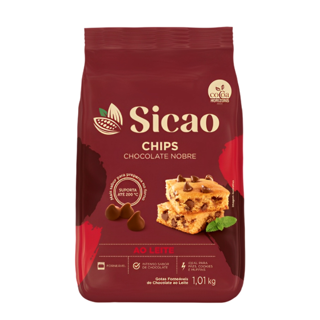 Gotas Forneáveis Chips Chocolate Nobre Ao Leite 1,01kg - Sicao em Oferta na Shopee